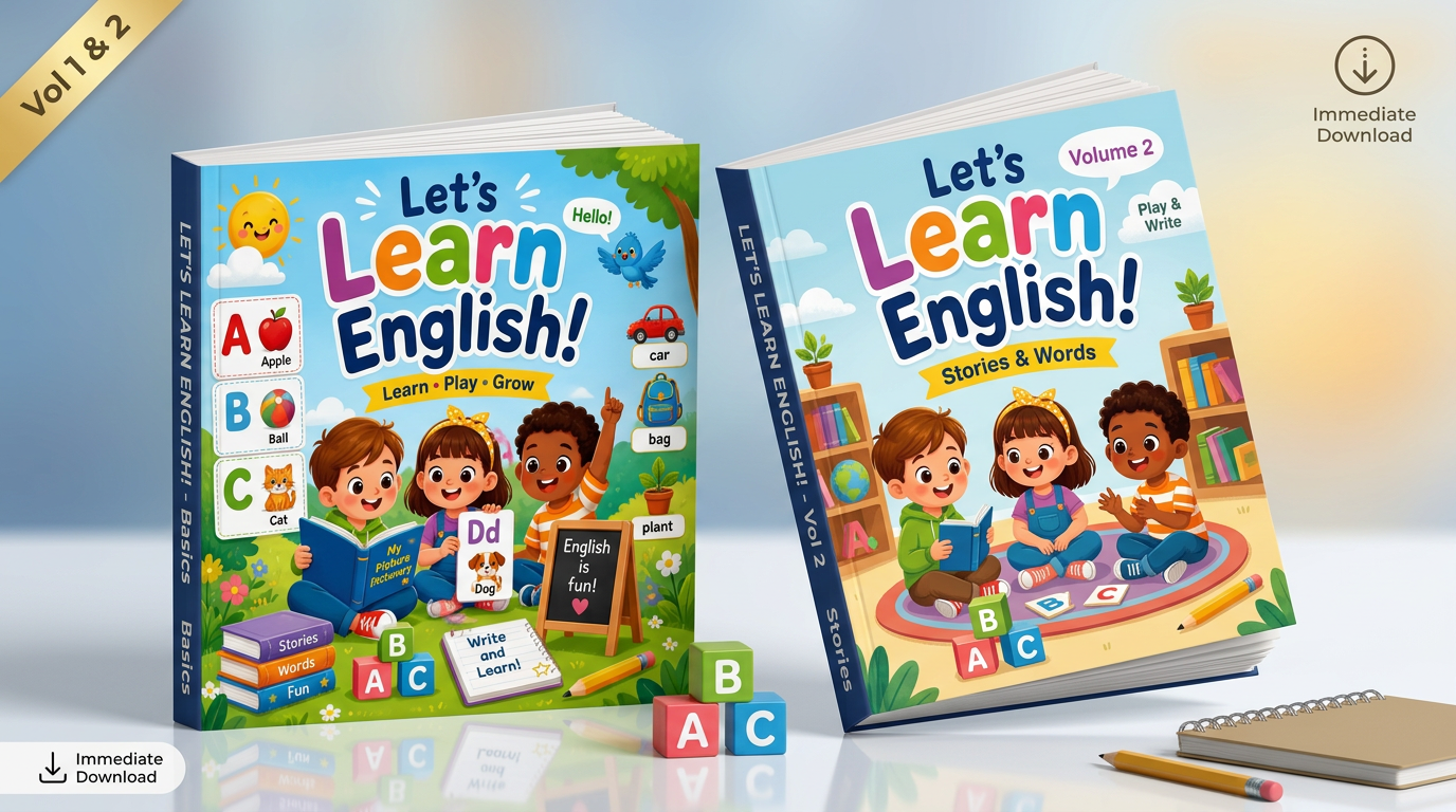 Let's Learn English – eBook de Primeras Palabras en Inglés para Niños